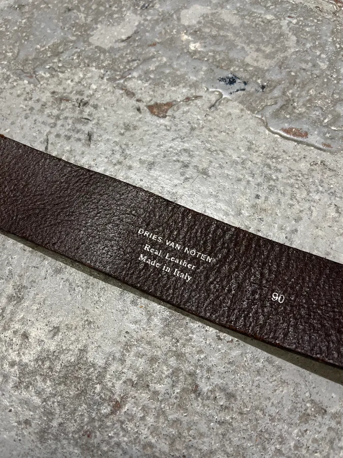Dries Van Noten Brown Leather Sword Buckle Belt - Image 7