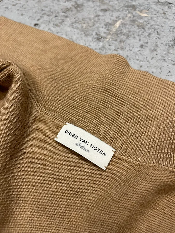 Dries Van Noten Camel Beige Zip-up Sweater - Image 9
