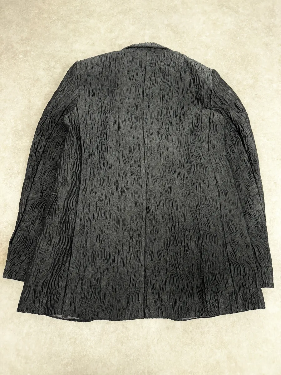 Dries Van Noten Contemporary Plissed Black Blazer Jacket - Image 7