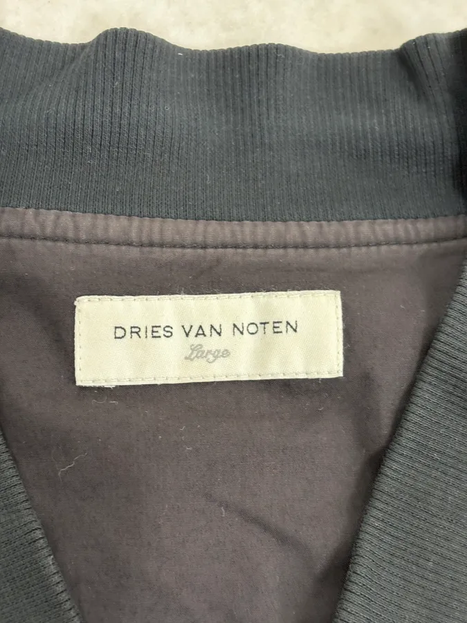 Dries Van Noten Eagle Black Quilted Bomber Light Jacket - Image 11