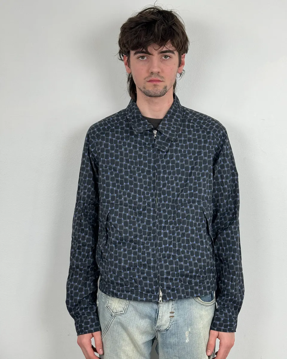 Dries Van Noten Grey & Blue Light Zip Up Jacket - Image 2