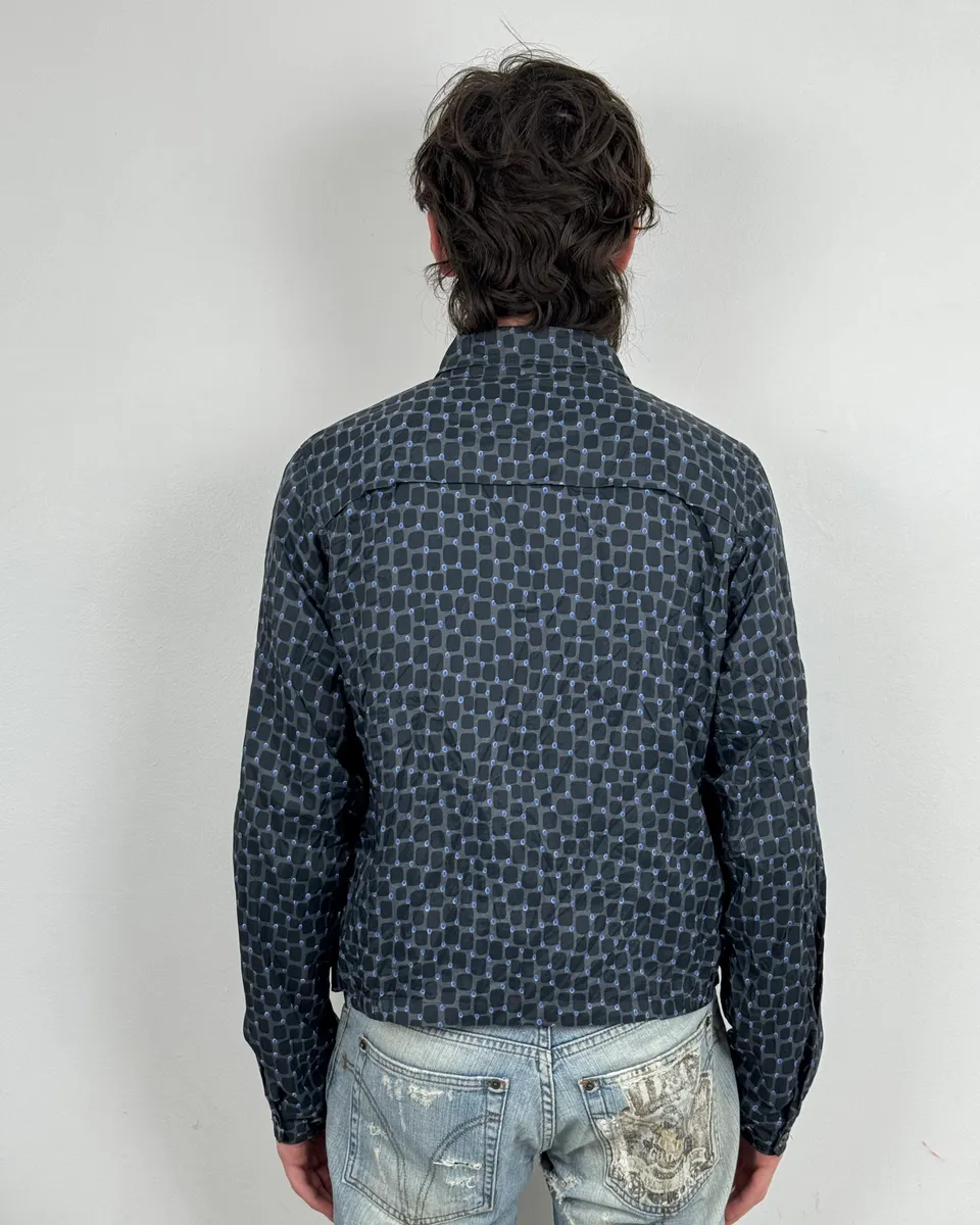Dries Van Noten Grey & Blue Light Zip Up Jacket - Image 3