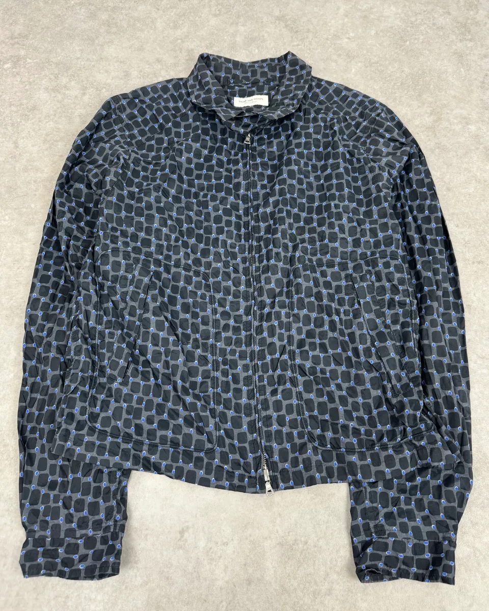 Dries Van Noten Grey & Blue Light Zip Up Jacket - Image 4