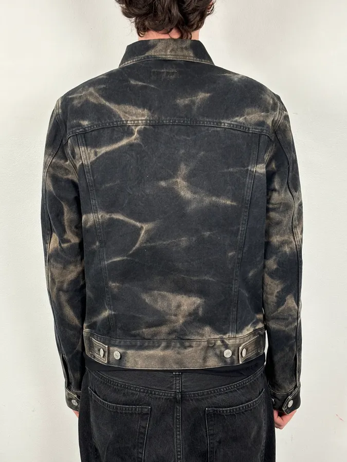 Dries Van Noten Grey Cotton Acid Wash Denim Jacket - Image 3