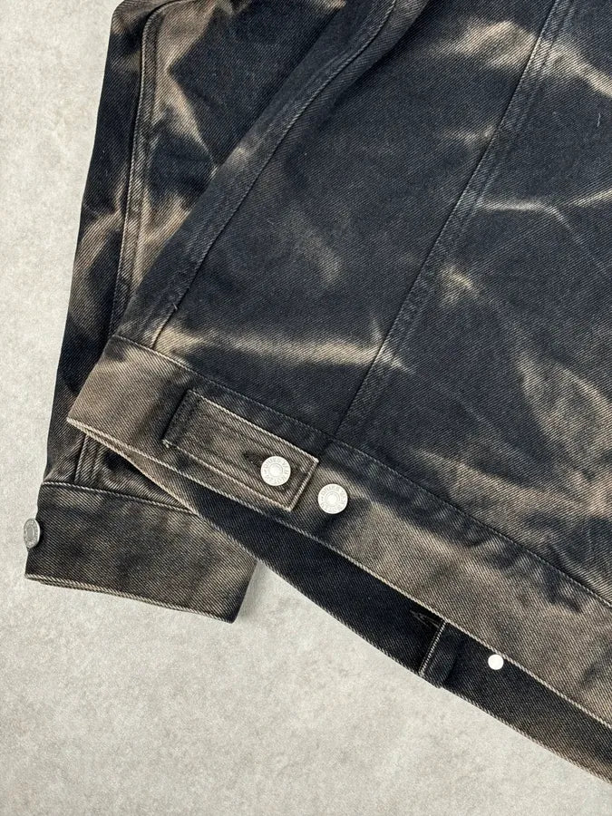 Dries Van Noten Grey Cotton Acid Wash Denim Jacket - Image 9