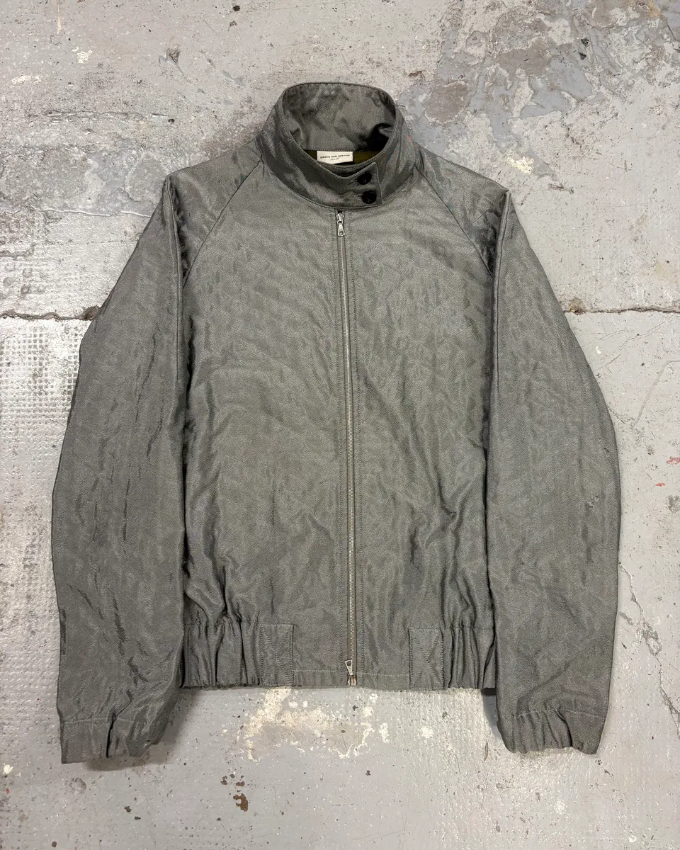 Dries Van Noten Grey Silk Quilted Jacket