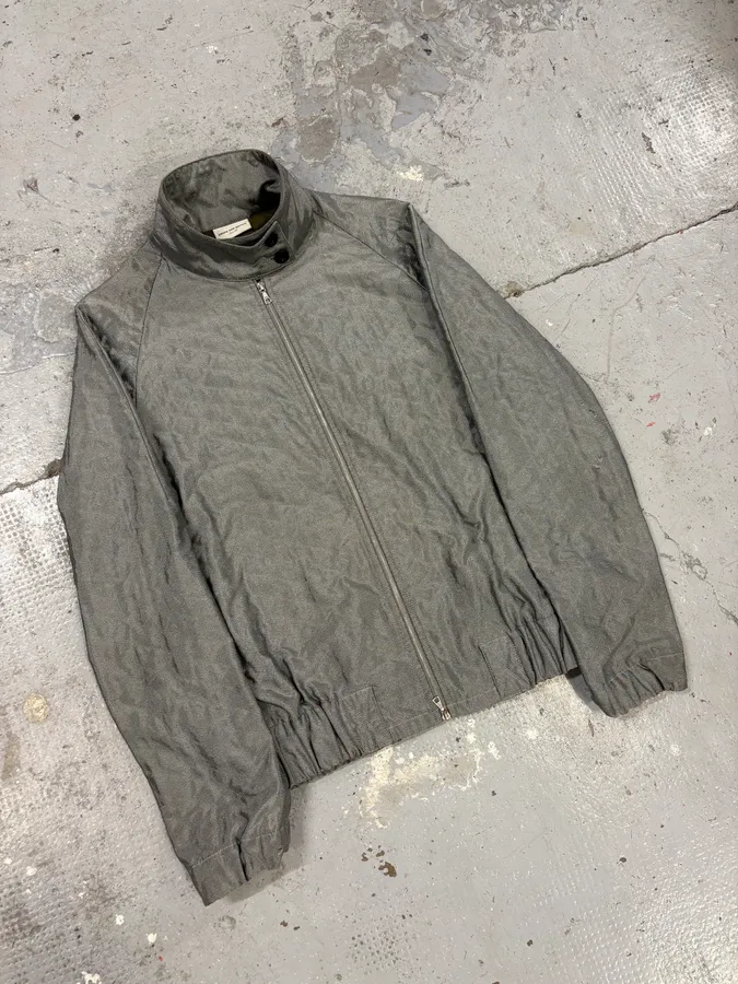 Dries Van Noten Grey Silk Quilted Jacket - Image 2