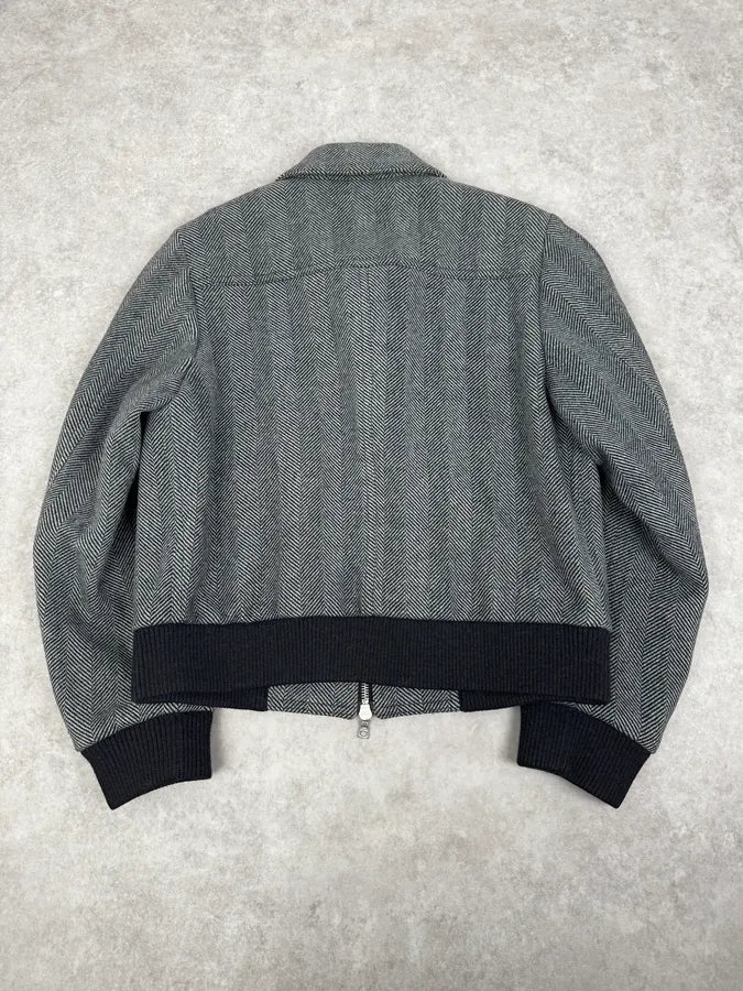 Dries Van Noten Grey Wool Classy Bomber Jacket - Image 4