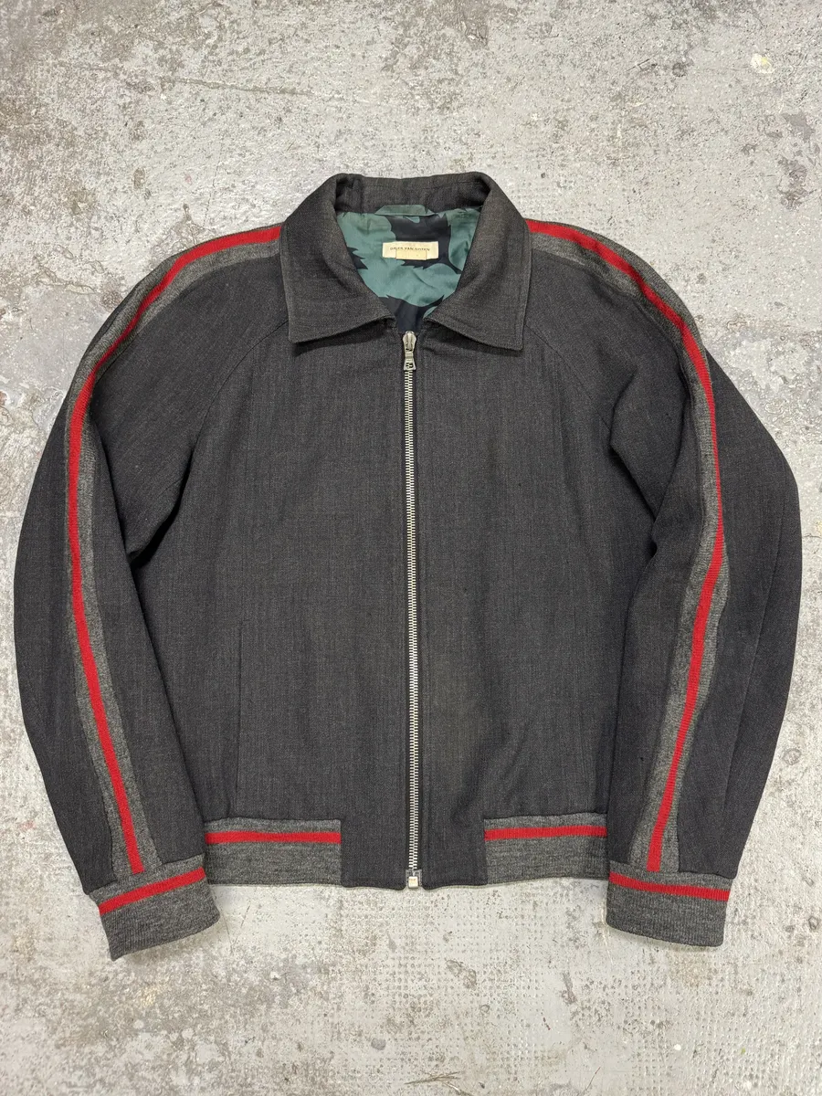 Dries Van Noten Grey Wool Lined Bomber Jacket - Image 4