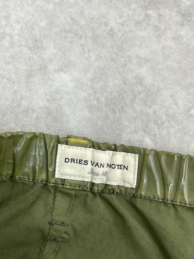 Dries Van Noten Khaki Nylon Pants - Image 10