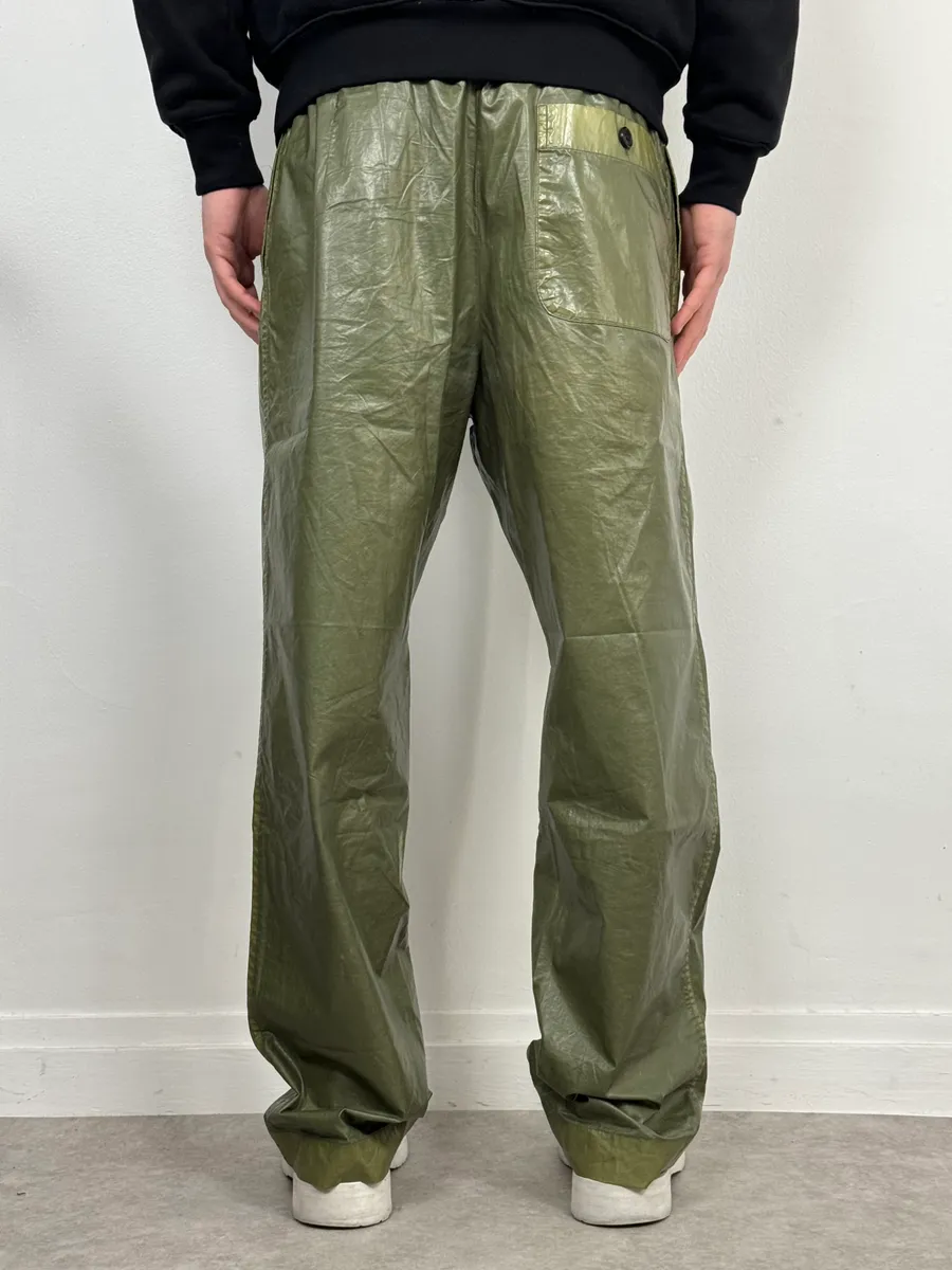Dries Van Noten Khaki Nylon Pants - Image 4