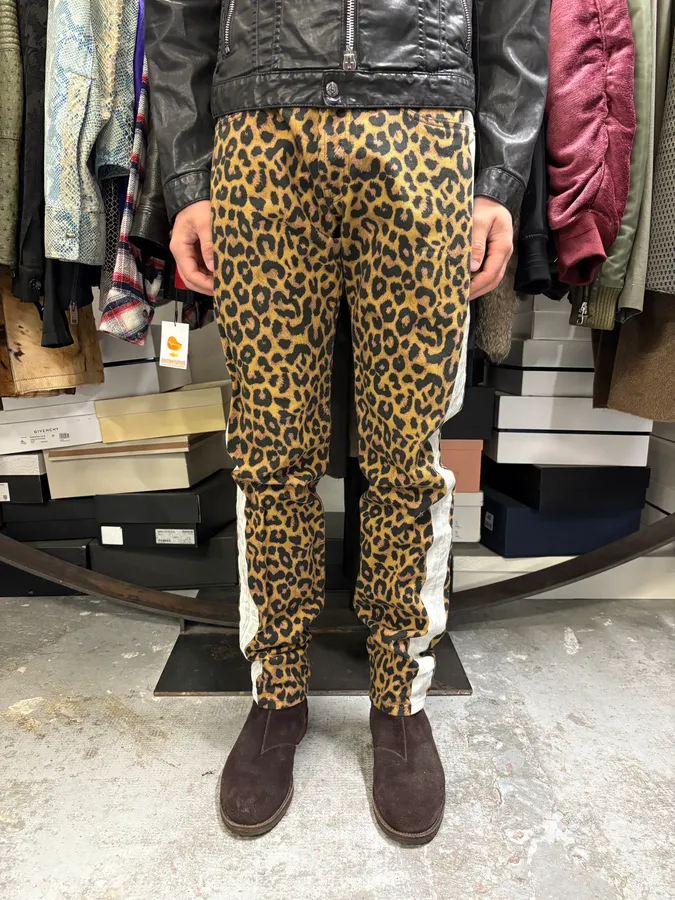 Dries Van Noten Leopard Print Camel Jeans - Image 2