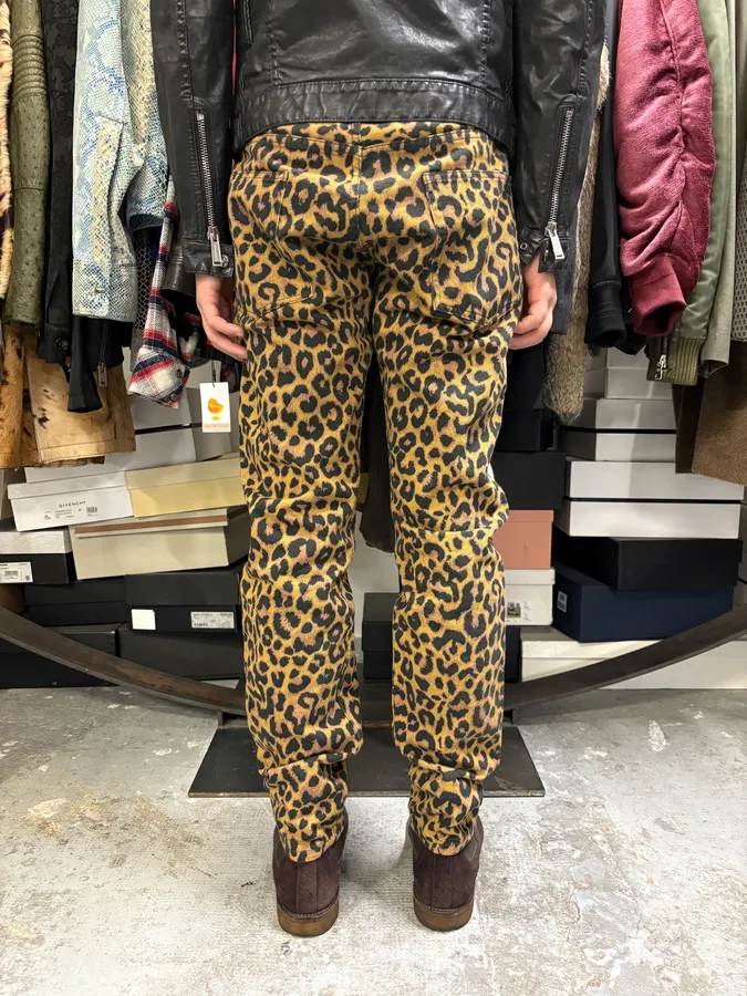 Dries Van Noten Leopard Print Camel Jeans - Image 5