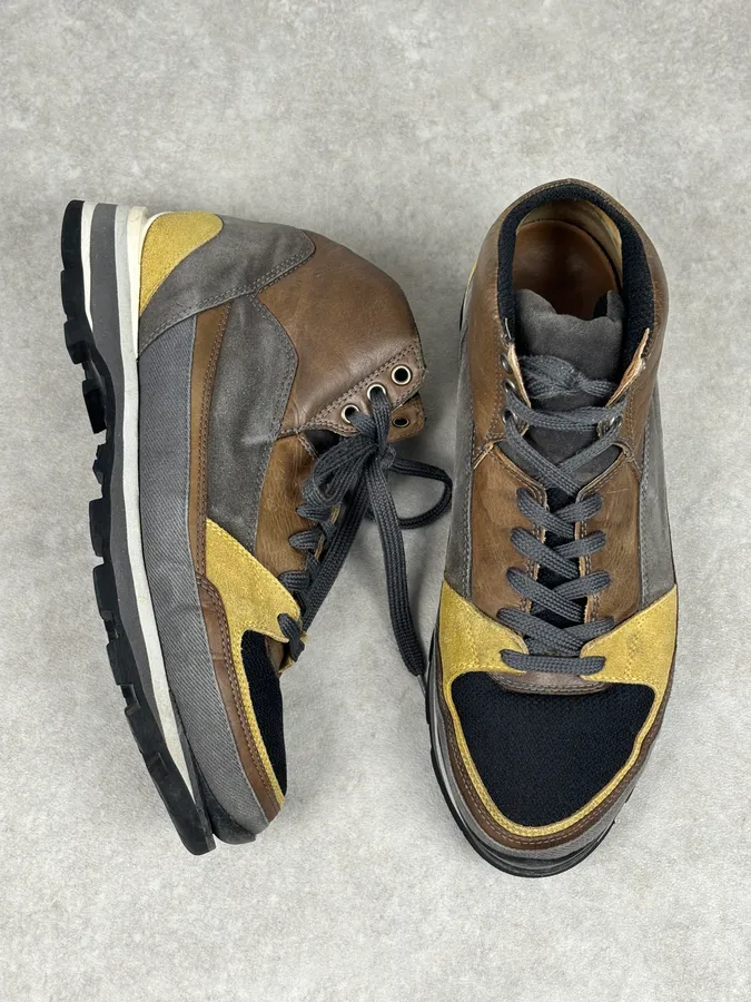 Dries Van Noten Mustard Leather Hiking Sneakers