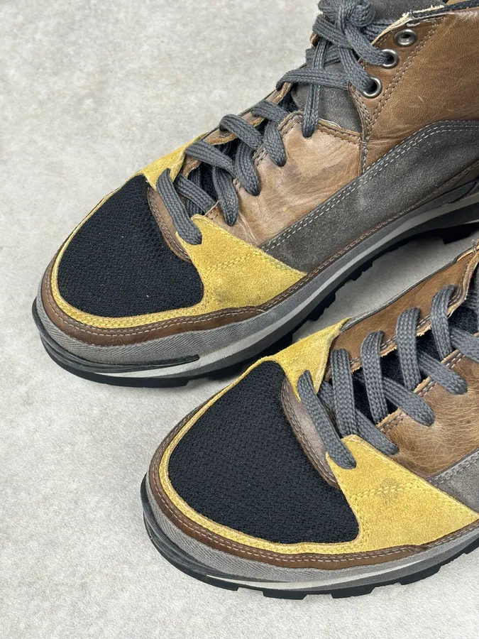 Dries Van Noten Mustard Leather Hiking Sneakers - Image 7