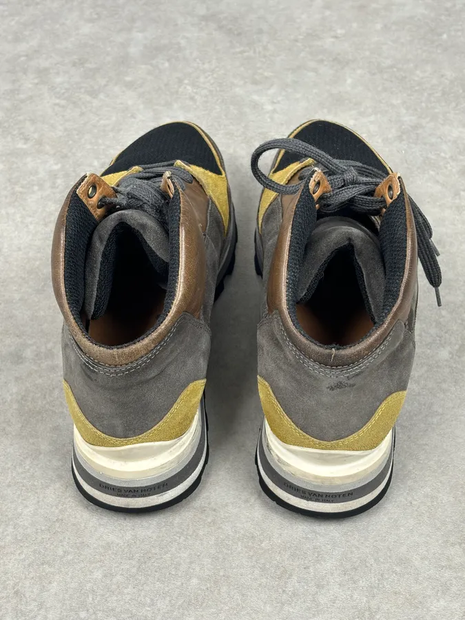 Dries Van Noten Mustard Leather Hiking Sneakers - Image 8