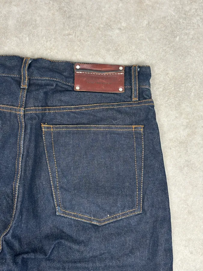 Dries Van Noten Navy Denim Contrast Stitch Shorts - Image 8