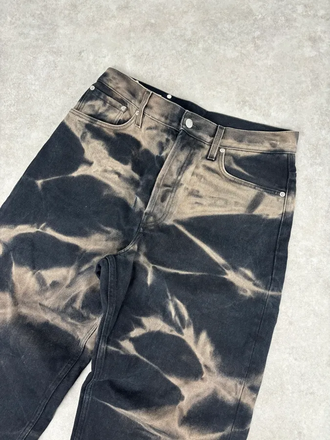 Dries Van Noten Navy Denim Tie-Dye Relaxed Jeans - Image 5