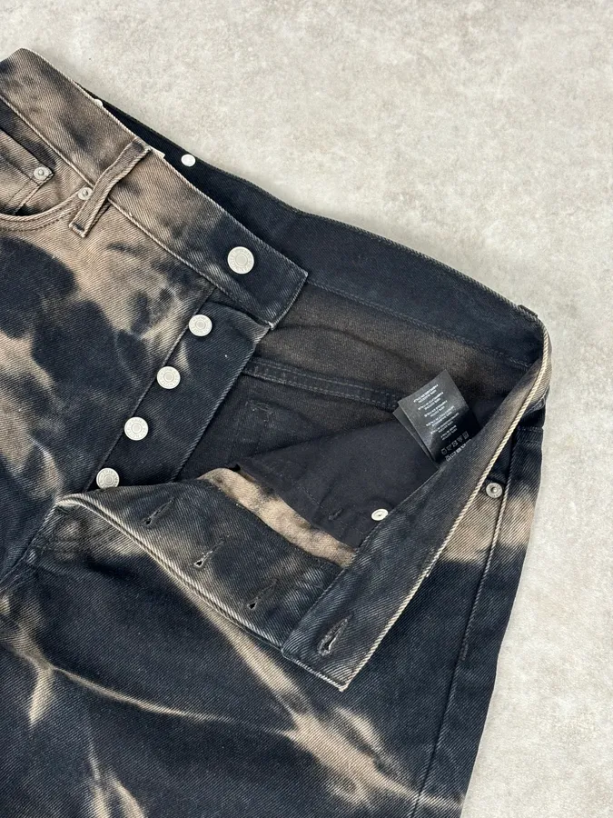 Dries Van Noten Navy Denim Tie-Dye Relaxed Jeans - Image 9