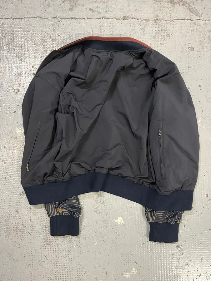 Dries Van Noten Navy Reversible Nylon Bomber Jacket - Image 13
