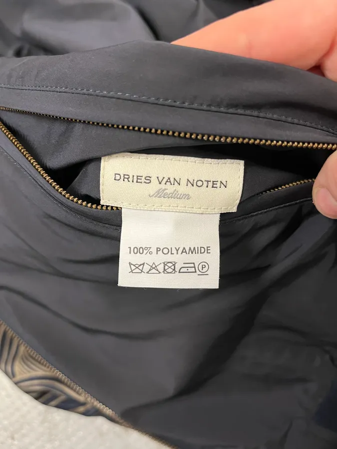 Dries Van Noten Navy Reversible Nylon Bomber Jacket - Image 14