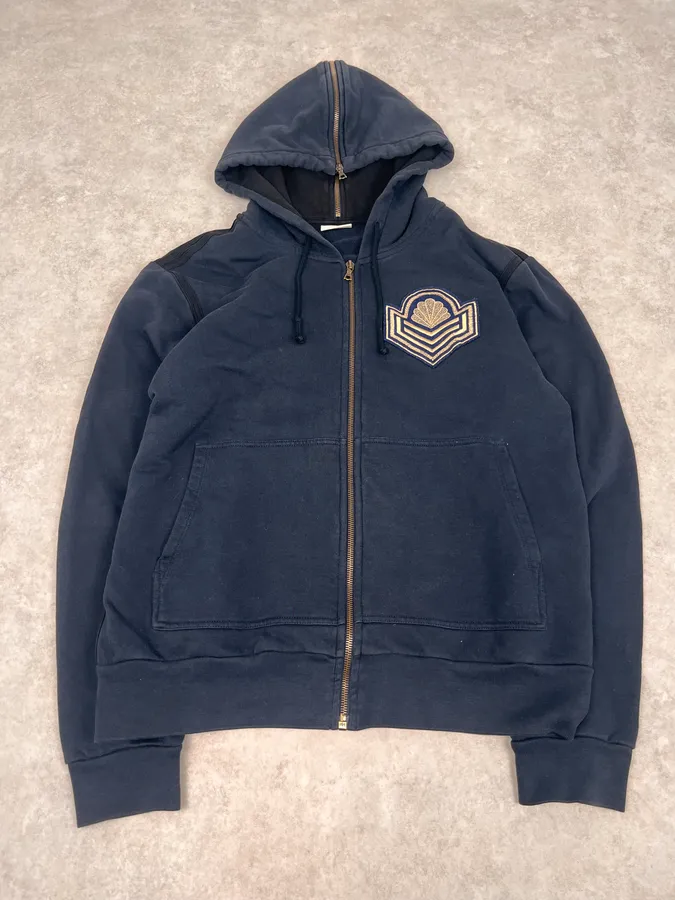 Dries Van Noten Navy Sergent Zip-up Hoodie