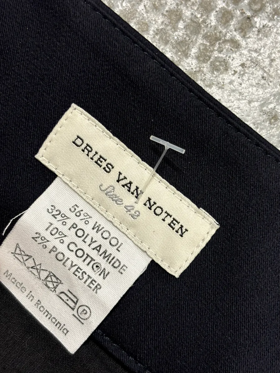 Dries Van Noten Navy Wool Slim Pants - Image 10
