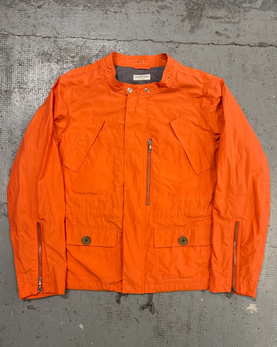 Dries Van Noten Orange Nylon Cargo Light Jacket