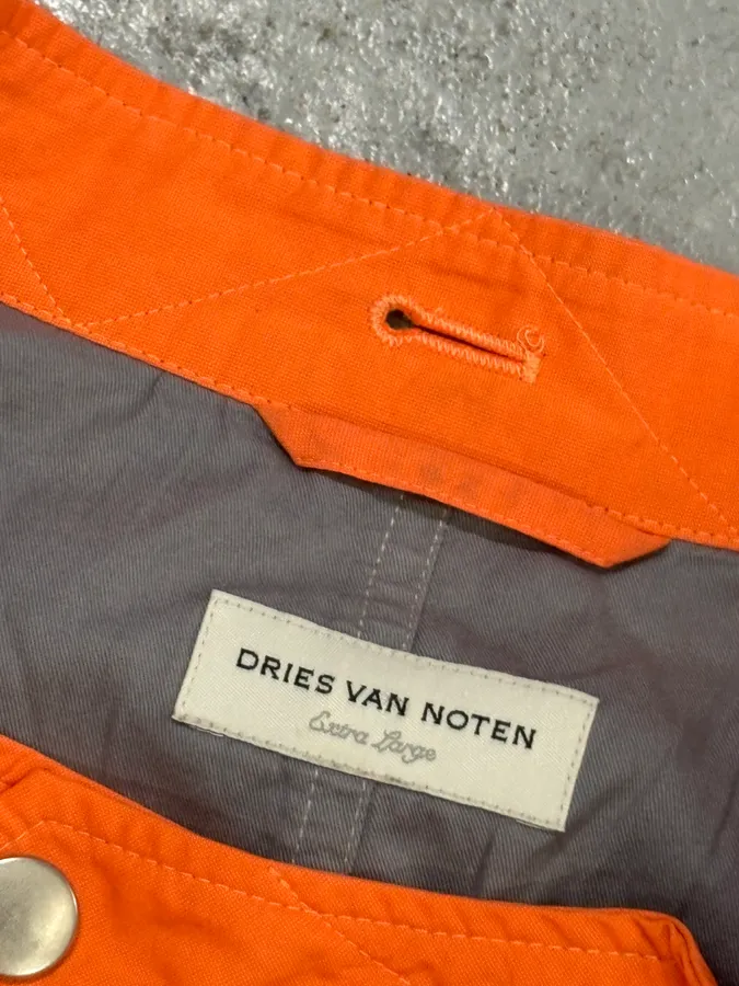 Dries Van Noten Orange Nylon Cargo Light Jacket - Image 8
