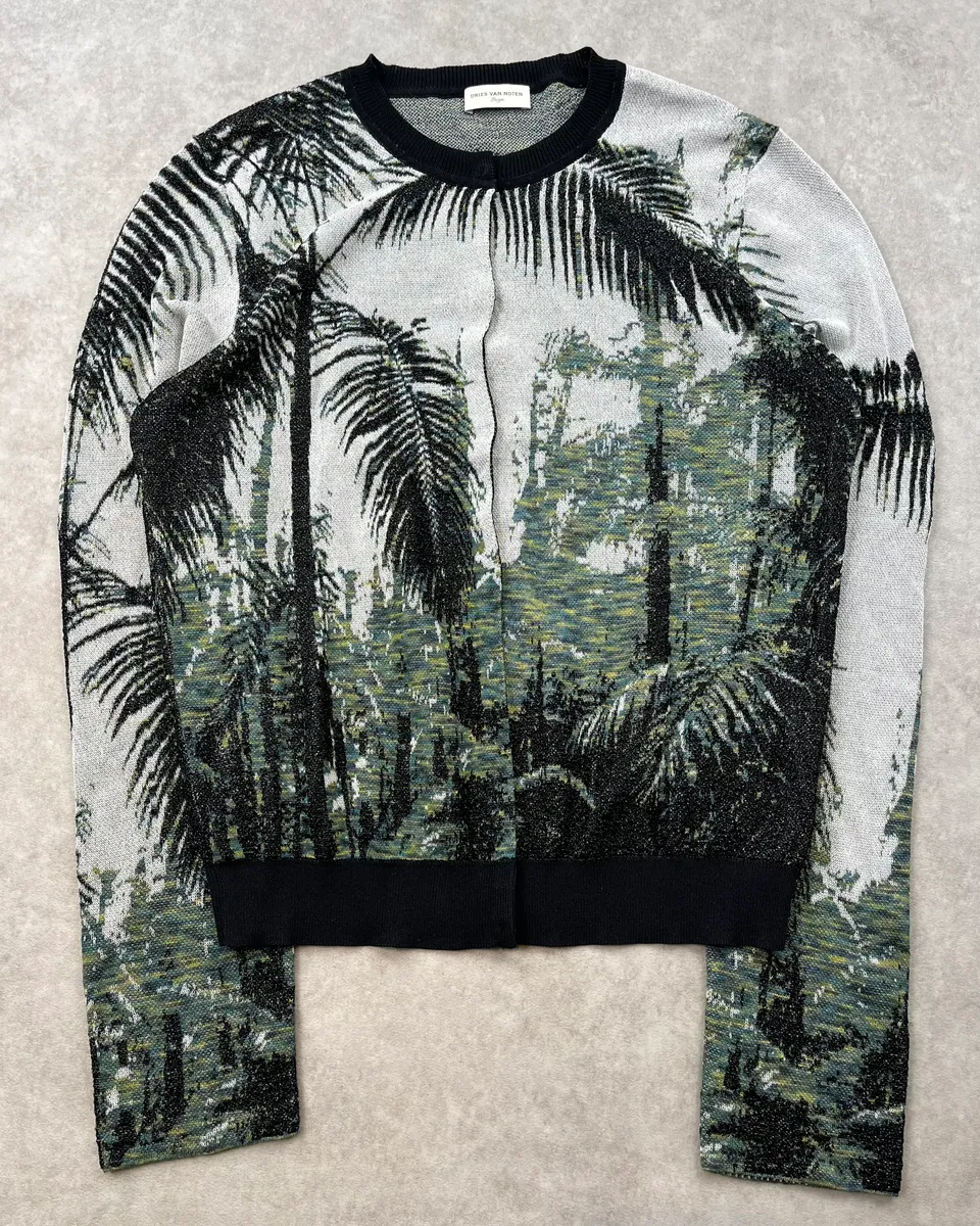 Dries Van Noten Palm Tree White Cardigan - Image 4