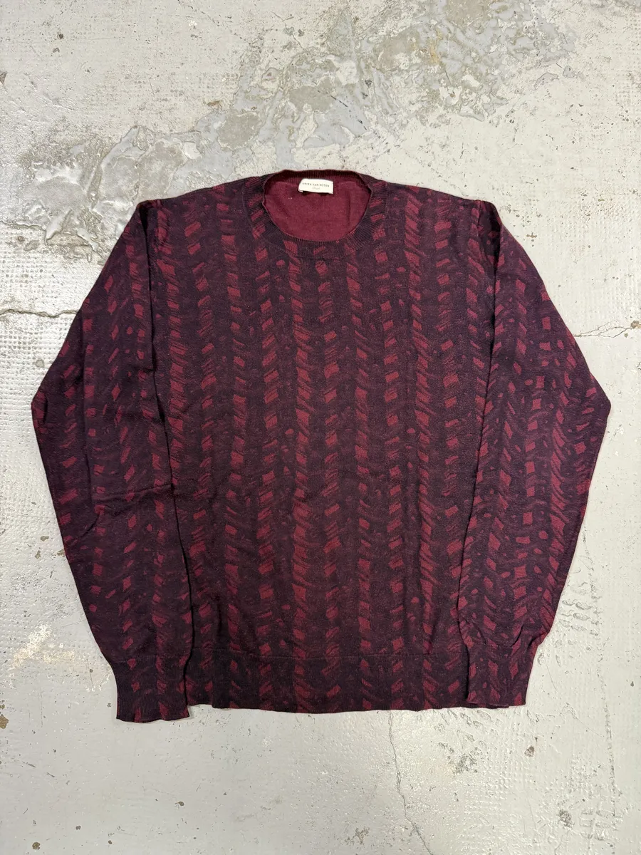 Dries Van Noten Red Bordeaux Contemporary Sweater - Image 3