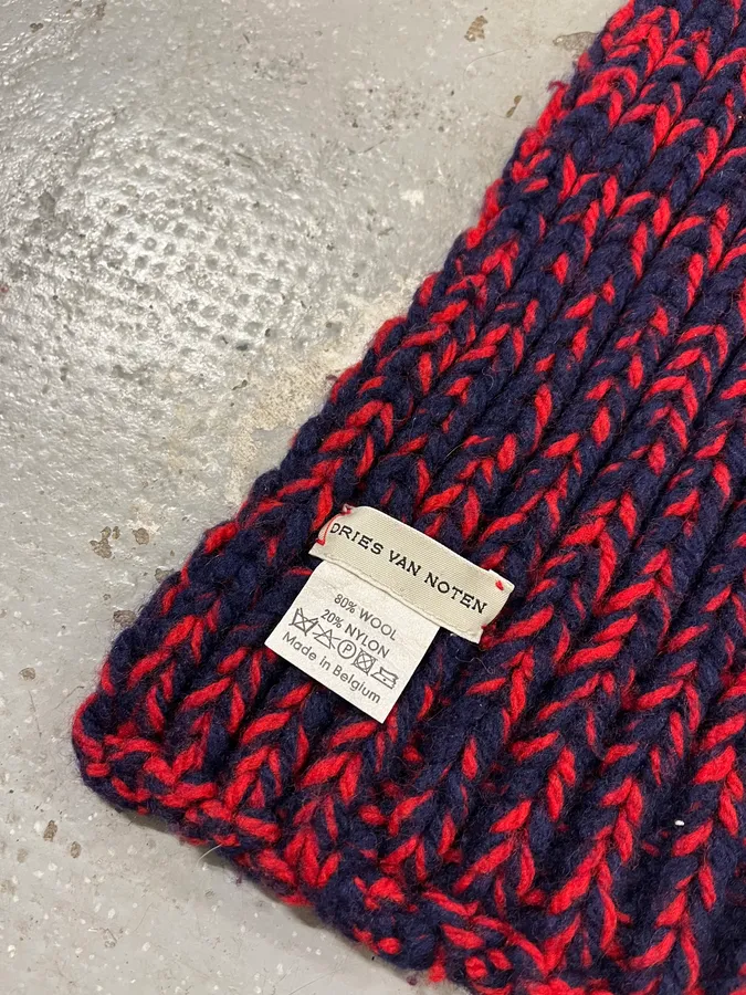 Dries Van Noten Red Wool Scarf - Image 5
