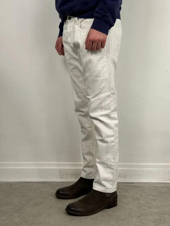 Dries Van Noten White Minimalist Denim Jeans - Image 3