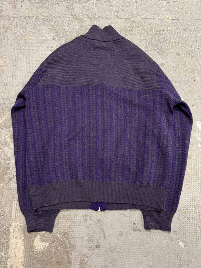 Drives Van Noten Wool Merino Purple Zip-Up - Image 11