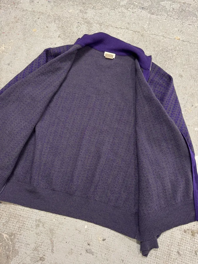 Drives Van Noten Wool Merino Purple Zip-Up - Image 12