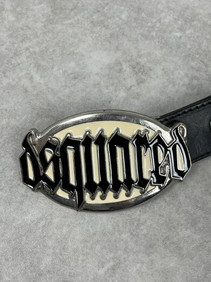 Dsquared2 Black Gothic Leather Belt - Image 6