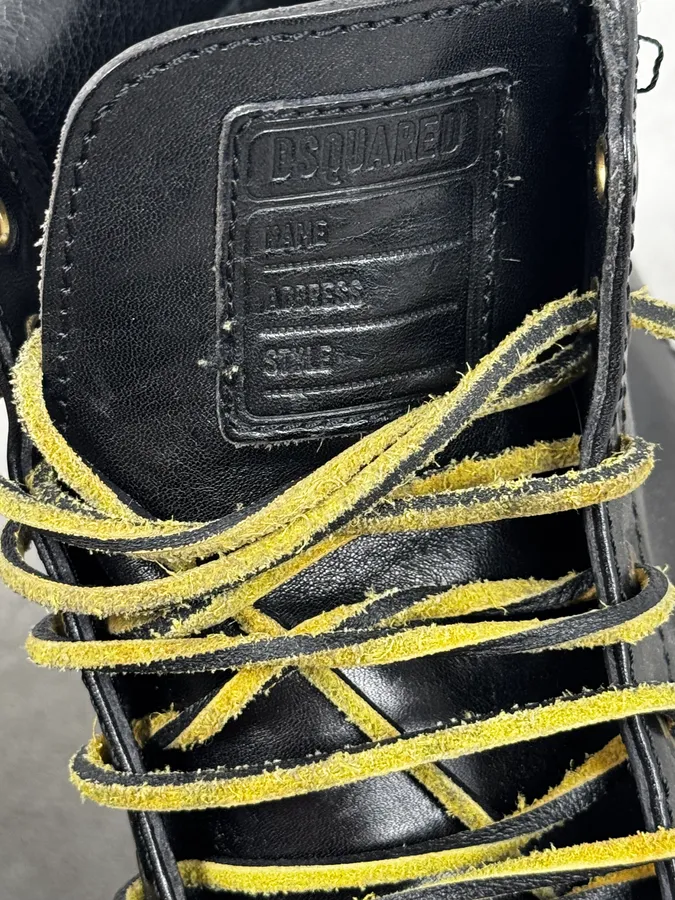 Dsquared2 Black Lace-Up Leather Hiking Boots - Image 5