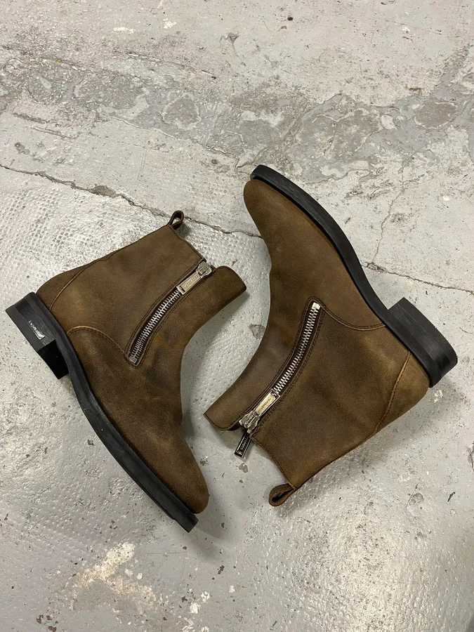 DSquared2 Brown Side Zips Chelsea Boots - Image 6