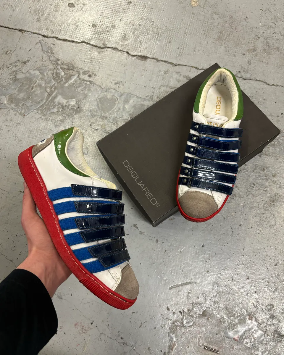 Dsquared2 Multicolor Leather Velcro Strap Sneakers