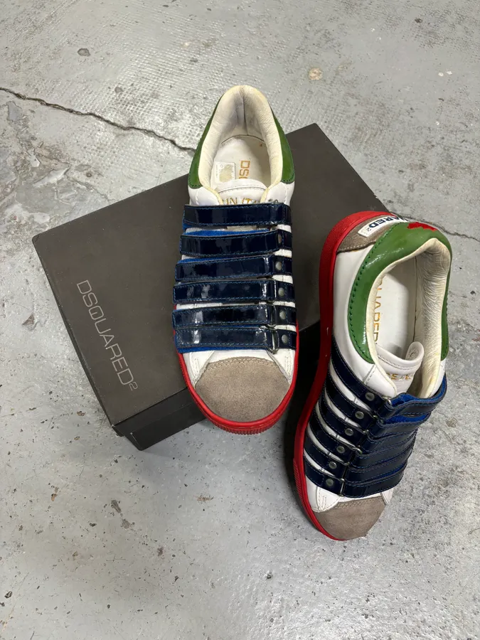 Dsquared2 Multicolor Leather Velcro Strap Sneakers - Image 2