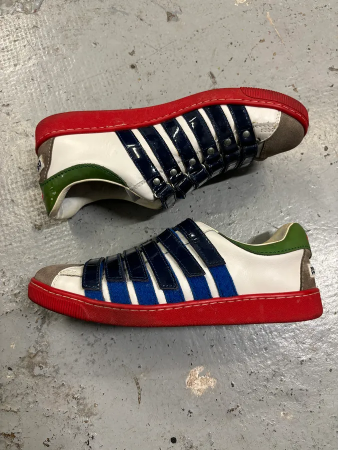Dsquared2 Multicolor Leather Velcro Strap Sneakers - Image 7