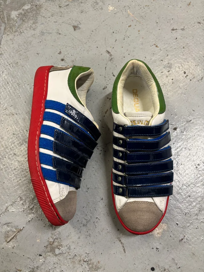 Dsquared2 Multicolor Leather Velcro Strap Sneakers - Image 8