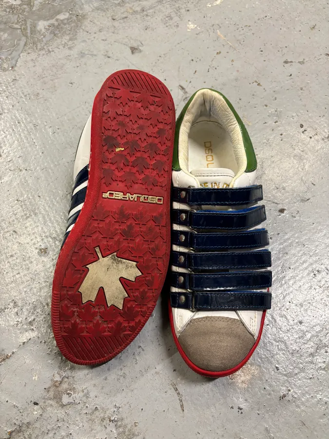Dsquared2 Multicolor Leather Velcro Strap Sneakers - Image 9