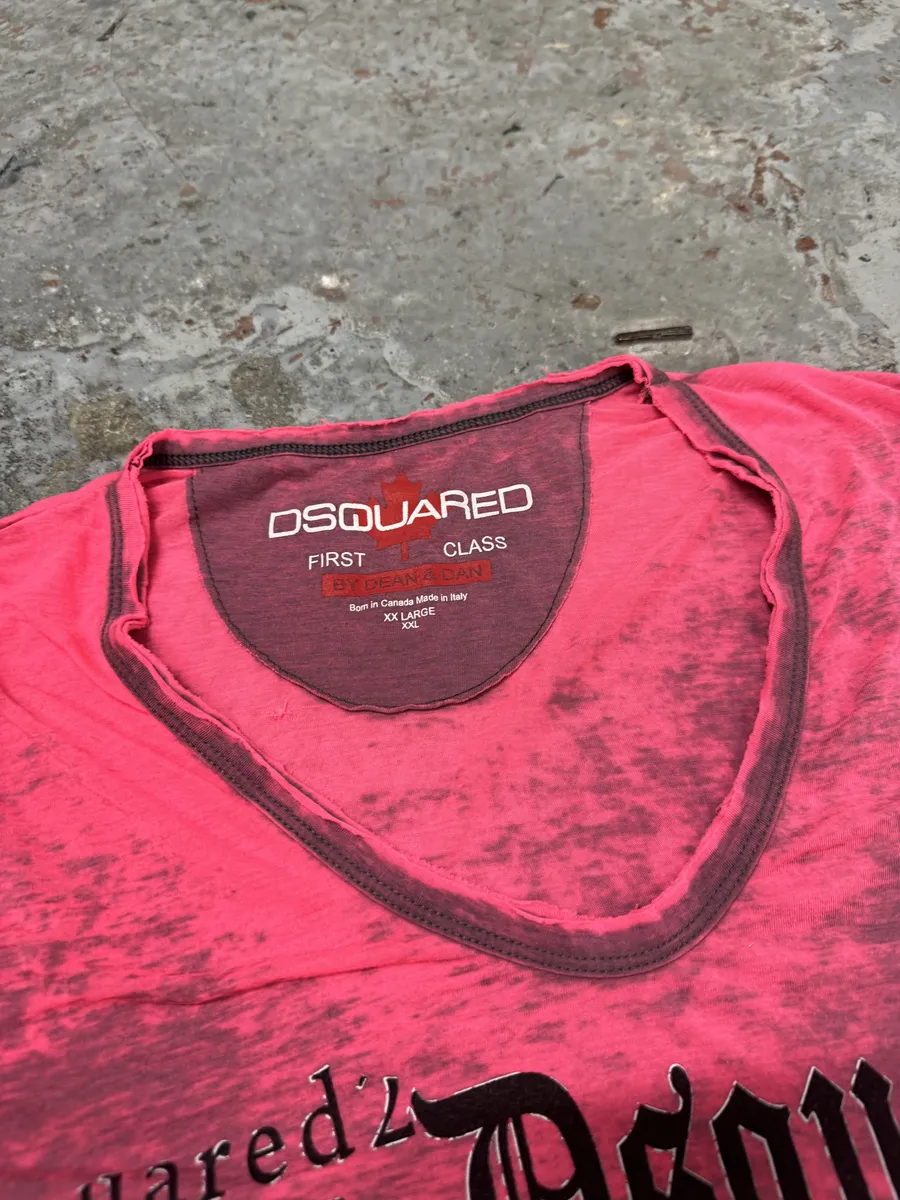 Dsquared2 Pink Electric USA Flag T-Shirt - Image 8