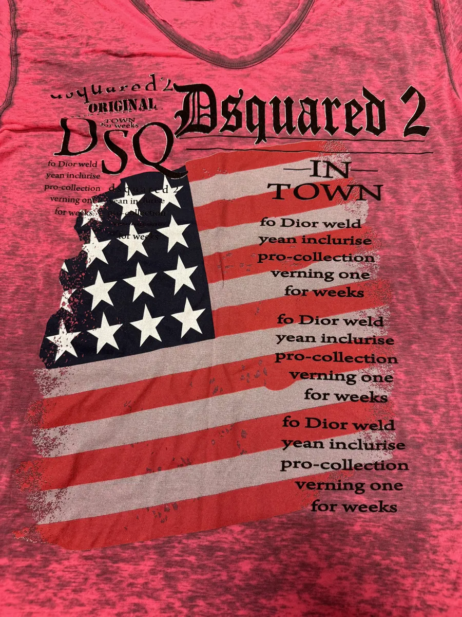 Dsquared2 Pink Electric USA Flag T-Shirt - Image 9