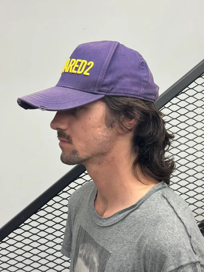 Dsquared2 Propaganda Yellow & Purple Cap - Image 3