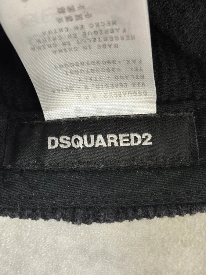 Dsquared2 Punk Rock Brown Velvet Cap - Image 7