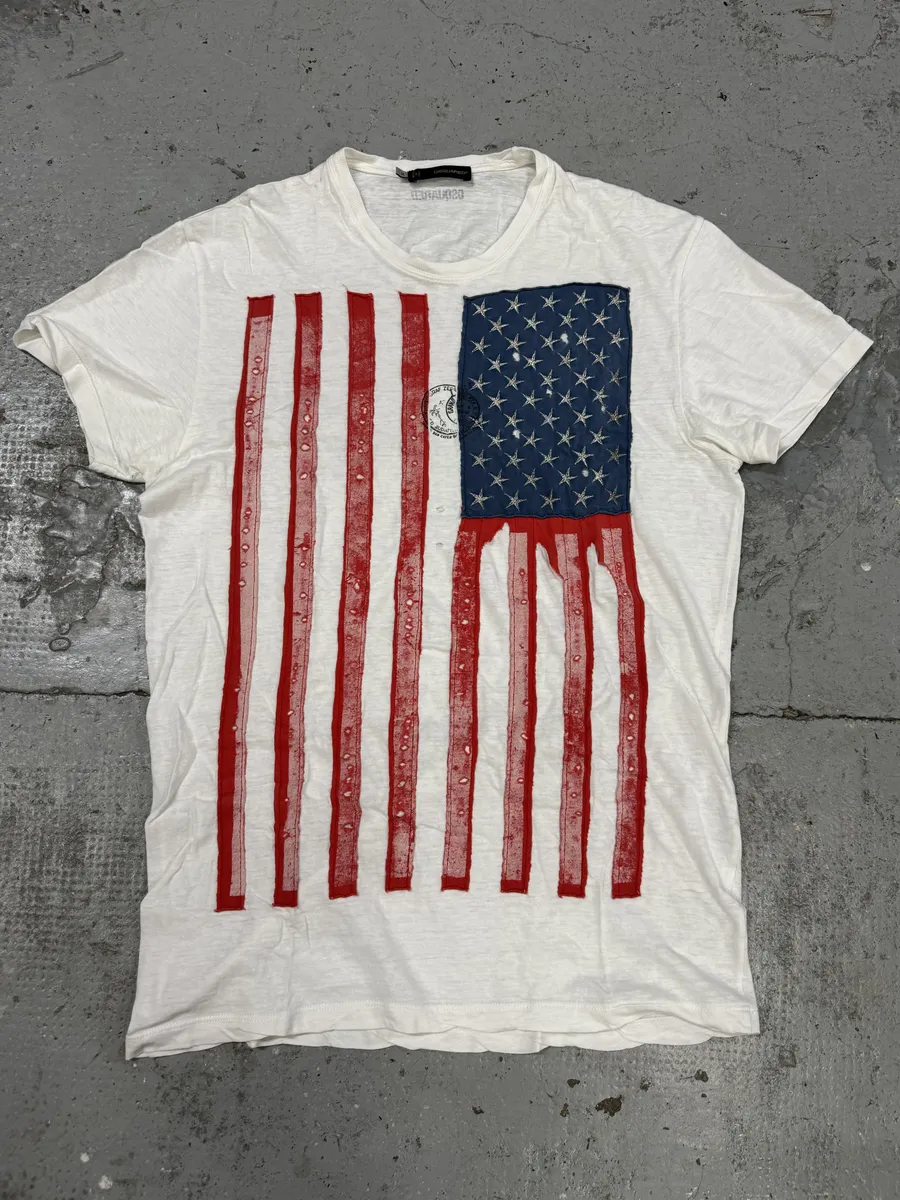 Dsquared2 White USA Flag T-Shirt