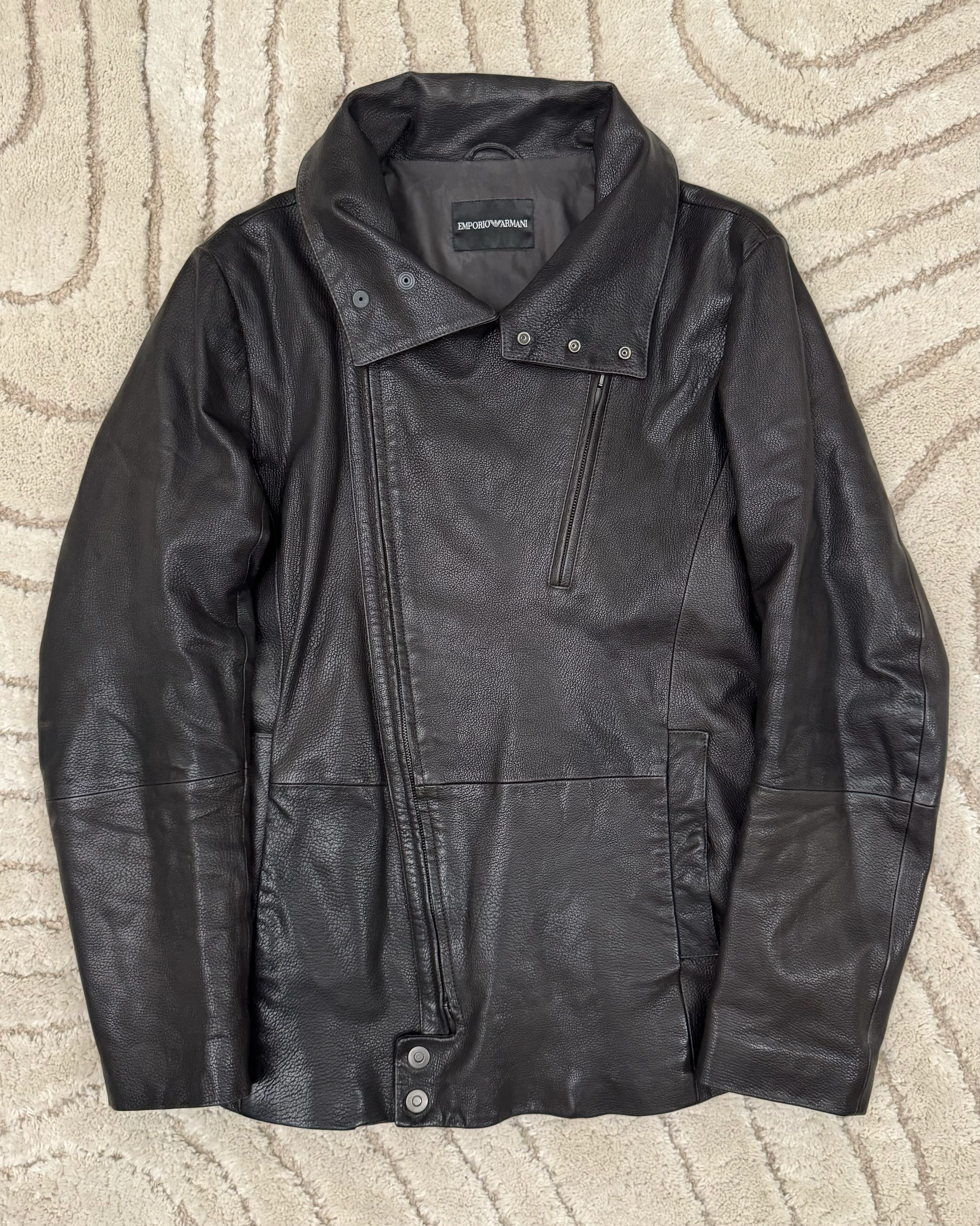 FW2008 Emporio Armani Bauhaus Leather Jacket (S/M) - Image 2