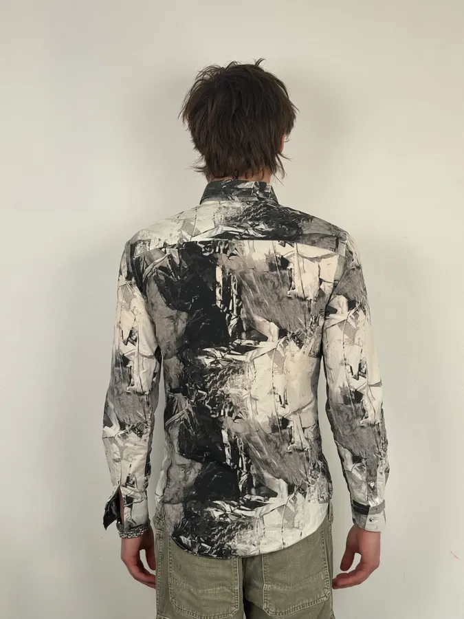 Emporio Armani Abstract Black & White Shirt - Image 3
